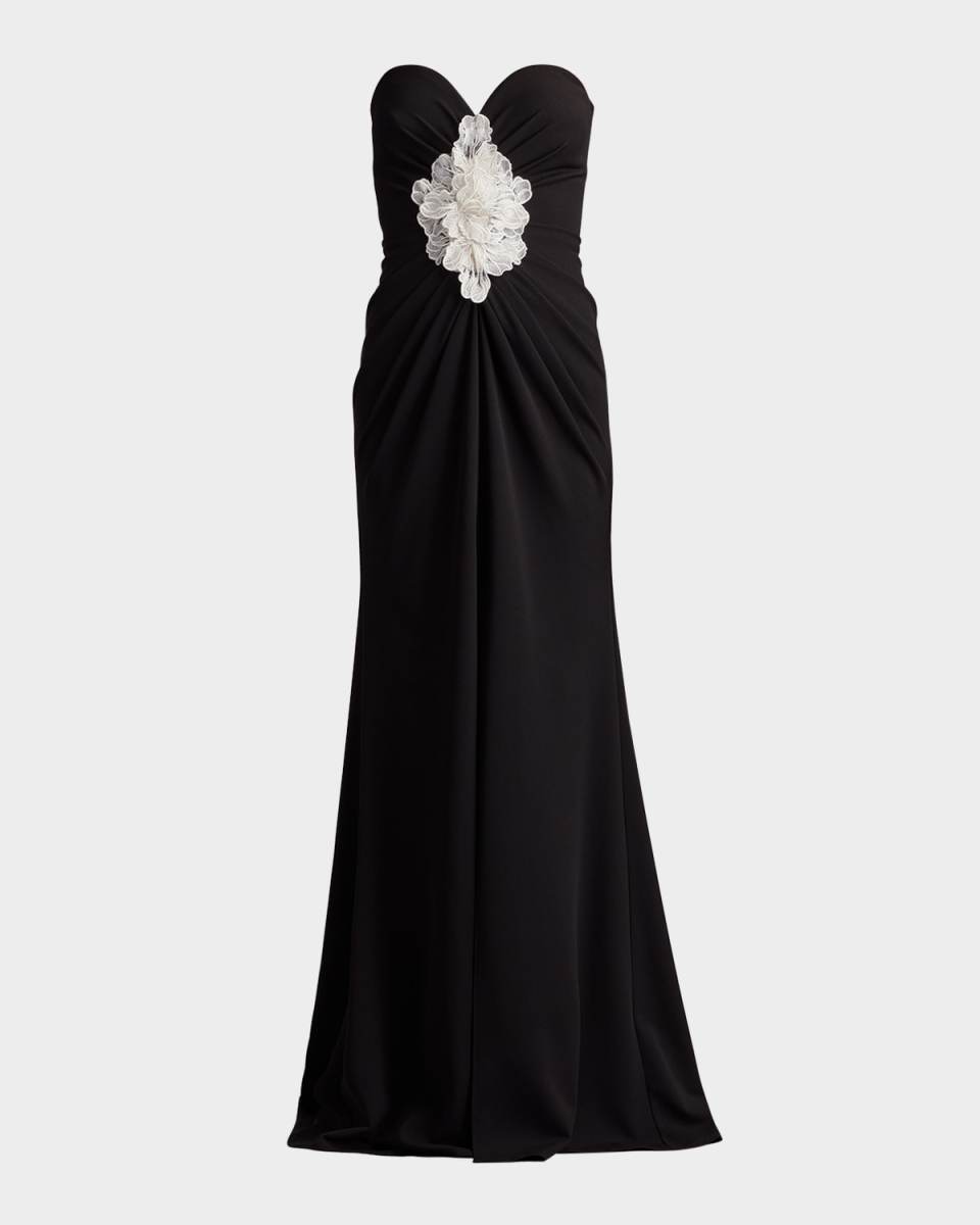 Strapless Embellished Column Gown